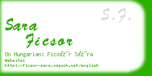 sara ficsor business card